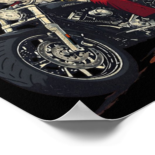 ドナルドトランプクリスマスバイクもしくは自転車に乗る人バイクおもしろいサンタ ポスター (角)