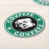 ドナルドトランプコフフェラウンド紙コースター ラウンドペーパーコースター (アングル)