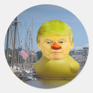 ドナルドトランプゴムイエローダックラウンドステッカー ラウンドシール
