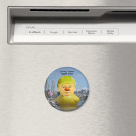 ドナルドトランプゴムイエローダックラウンドマグネット マグネット