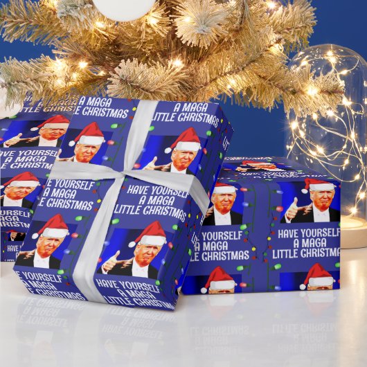 ドナルドトランプサンタハットクリスマスマガ ラッピングペーパー (クリスマス)