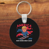 ドナルドトランプスキーアメリカ – メイクスキー素晴らしAg キーホルダー (正面)
