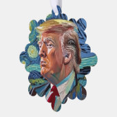 ドナルドトランプスターリーナイトバンゴッホアートスタイル2024 オーナメントカード (左)