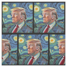 ドナルドトランプスターリーナイトバンゴッホアートスタイル2024 ファブリック