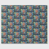 ドナルドトランプスターリーナイトバンゴッホアートスタイル2024 ラッピングペーパー (フラット)