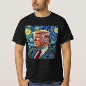ドナルドトランプスターリーナイトバンゴッホアートスタイル2024 Tシャツ (正面)