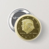 ドナルドトランプダブルイーグル金ゴールドコイン 缶バッジ (正面&裏面)