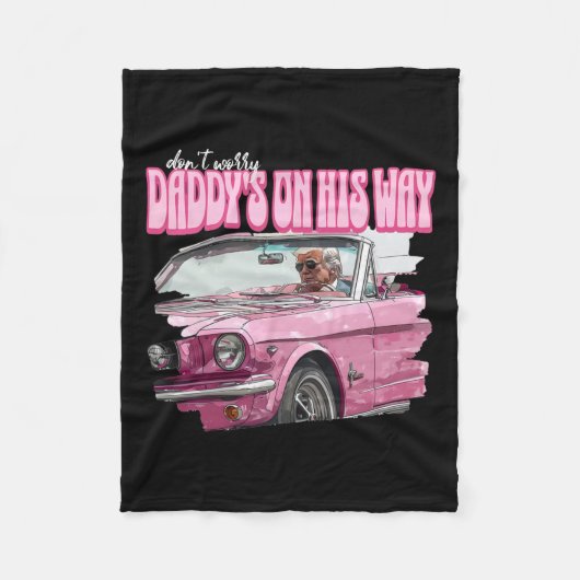 ドナルドトランプピンク20おもしろいの彼の道で心配ダディ フリースブランケット (正面)