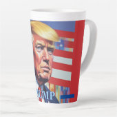 ドナルドトランプポップ・アートのアート カフェラテマグ (右アングル)
