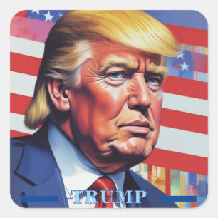 ドナルドトランプポップ・アートのアート スクエアシール