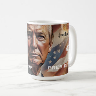 ドナルドトランプポートレート コーヒーマグカップ
