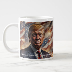 ドナルドトランプポートレート ジャンボコーヒーマグカップ