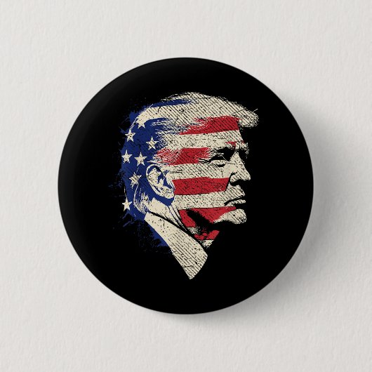 ドナルドトランプポートレート 缶バッジ (正面)