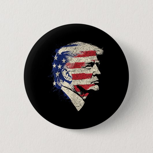 ドナルドトランプポートレート 缶バッジ (正面)