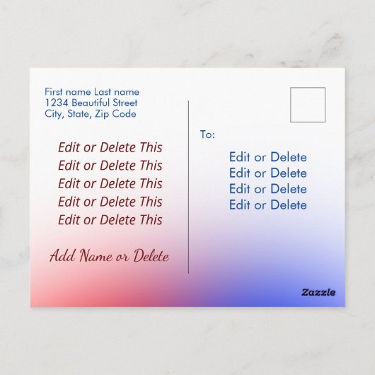 ドナルドトランプマグショットミームカスタム文字レッド&ブルー ポストカード (裏面)