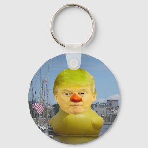 ドナルドトランプラバーイエローダックボタンキーチェーン キーホルダー
