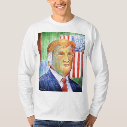 ドナルドトランプヴァンゴッホ長袖シャツ Tシャツ (正面)