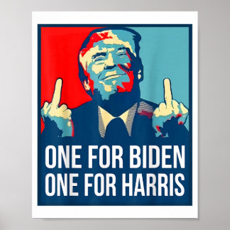 ドナルドトランプ中指バイデン氏ハリスアメリカレ ポスター