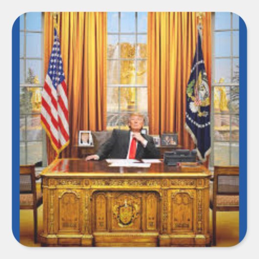ドナルドトランプ大統領のステッカー スクエアシール (正面)