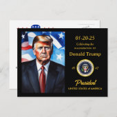 ドナルドトランプ大統領の就任式ウォッチパーティー インビテーションポストカード (正面/裏面)