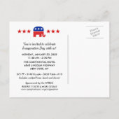 ドナルドトランプ大統領の就任式ウォッチパーティー インビテーションポストカード (裏面)