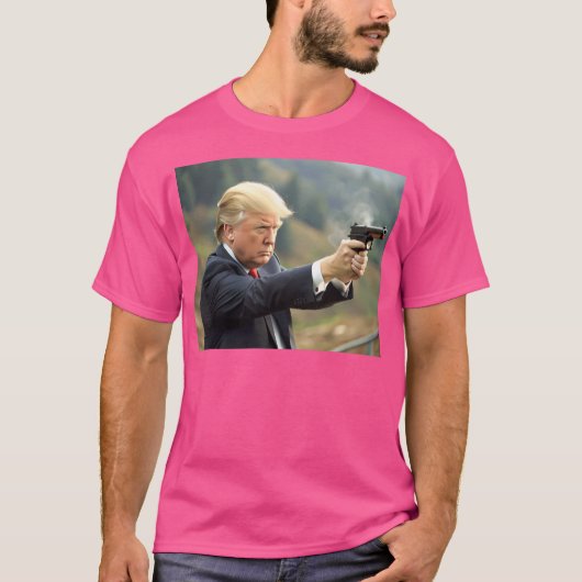 ドナルドトランプ射撃、 発砲キャネシス Tシャツ (正面)
