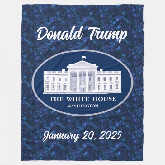 ドナルドトランプ就任式の日&ホワイトハウス フリースブランケット (正面)