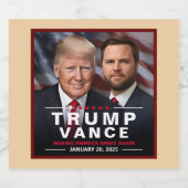 ドナルドトランプ就任式シャンパンビクトリー金ゴールド スパークリングワインラベル (シングルラベル)