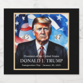 ドナルドトランプ就任式ノベルティシャンパン スパークリングワインラベル (シングルラベル)