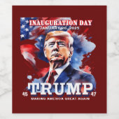 ドナルドトランプ就任式パーティーワイン ワインラベル (シングルラベル)