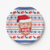 ドナルドトランプ怒クリスマス ペーパープレート (正面)
