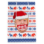 ドナルドトランプ怒クリスマス ミディアムペーパーバッグ (裏面)