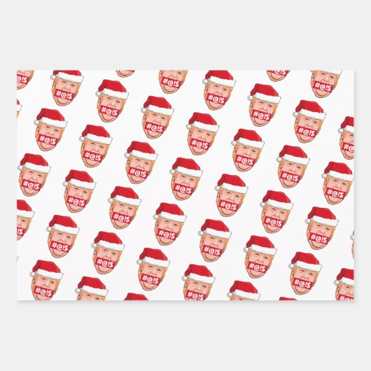 ドナルドトランプ怒クリスマス ラッピングペーパーシート (正面)