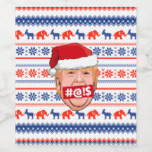 ドナルドトランプ怒クリスマス ワインラベル (シングルラベル)