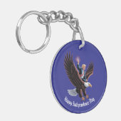 ドナルドトランプ愛国的イーグルアートカスタム キーホルダー (正面左)