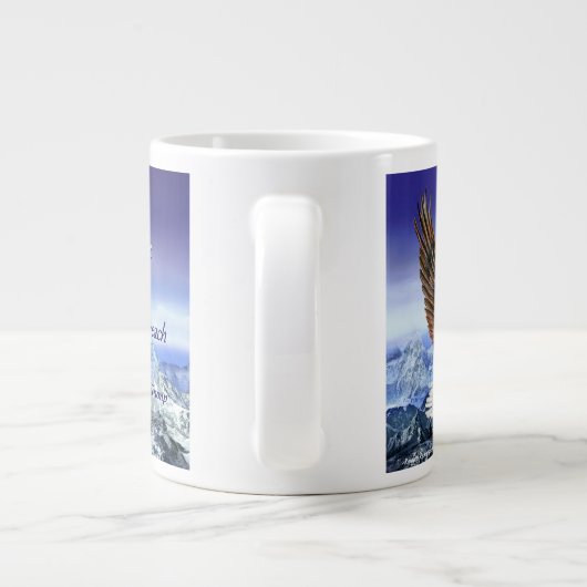 ドナルドトランプ感動的引用文イーグル&マウンテンズ ジャンボコーヒーマグカップ (裏面)