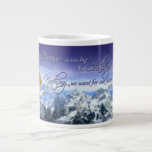 ドナルドトランプ感動的引用文イーグル&マウンテンズ ジャンボコーヒーマグカップ (正面)