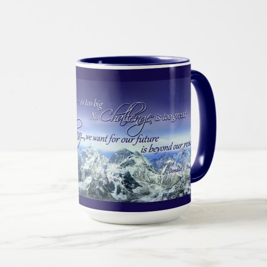 ドナルドトランプ感動的引用文イーグル&マウンテンズ マグカップ (正面右)