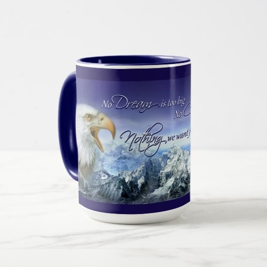 ドナルドトランプ感動的引用文イーグル&マウンテンズ マグカップ (正面左)