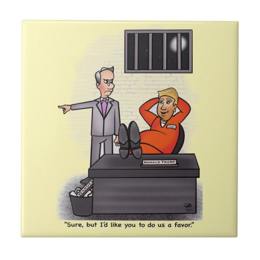 ドナルドトランプ淡い色のイエローセラミックタイル タイル (正面)