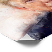 ドナルドトランプ笑顔のポートレートの水色 フォトプリント            (角)