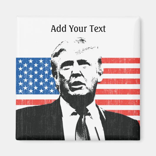 ドナルドトランプ米国国旗カスタム文字 マグネット (正面)