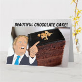 ドナルドトランプ誕生日チョコレートケーキ5X7カード カード (黄色い花)