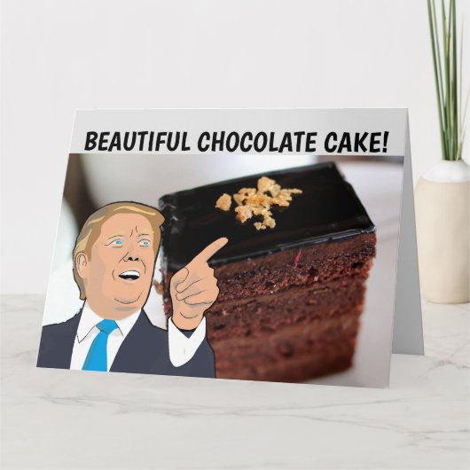 ドナルドトランプ誕生日チョコレートケーキ5X7カード カード (正面)