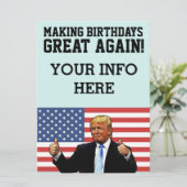 ドナルドトランプ誕生日パーティーカスタム招待状 招待状 (スタンド正面)