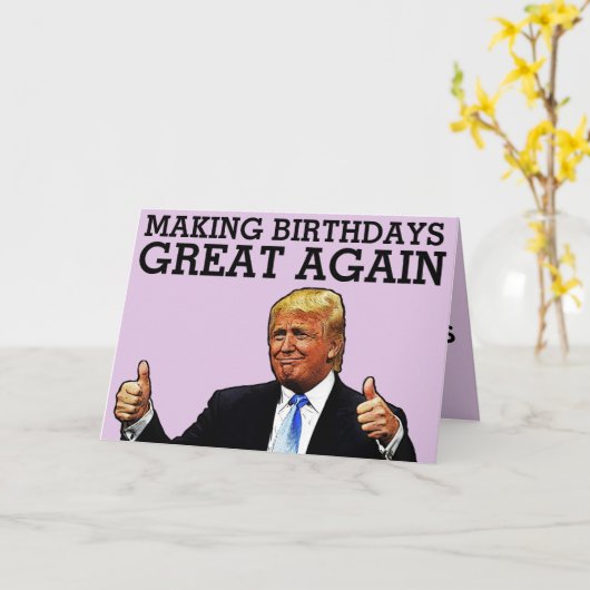 ドナルドトランプ誕生日素晴らし再び誕生日 カード (黄色い花)