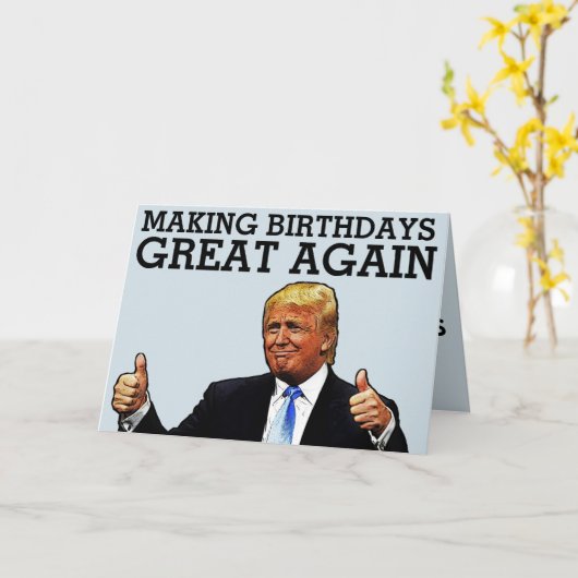 ドナルドトランプ誕生日素晴らし再び誕生日 カード (黄色い花)