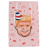 ドナルドトランプ誕生日 ミディアムペーパーバッグ (正面)