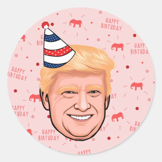 ドナルドトランプ誕生日 ラウンドシール (正面)