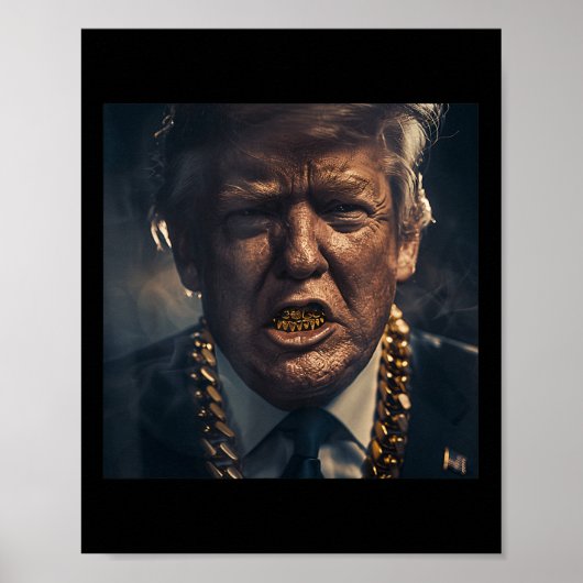 ドナルドトランプ金ゴールドグリルツ ポスター (正面)
